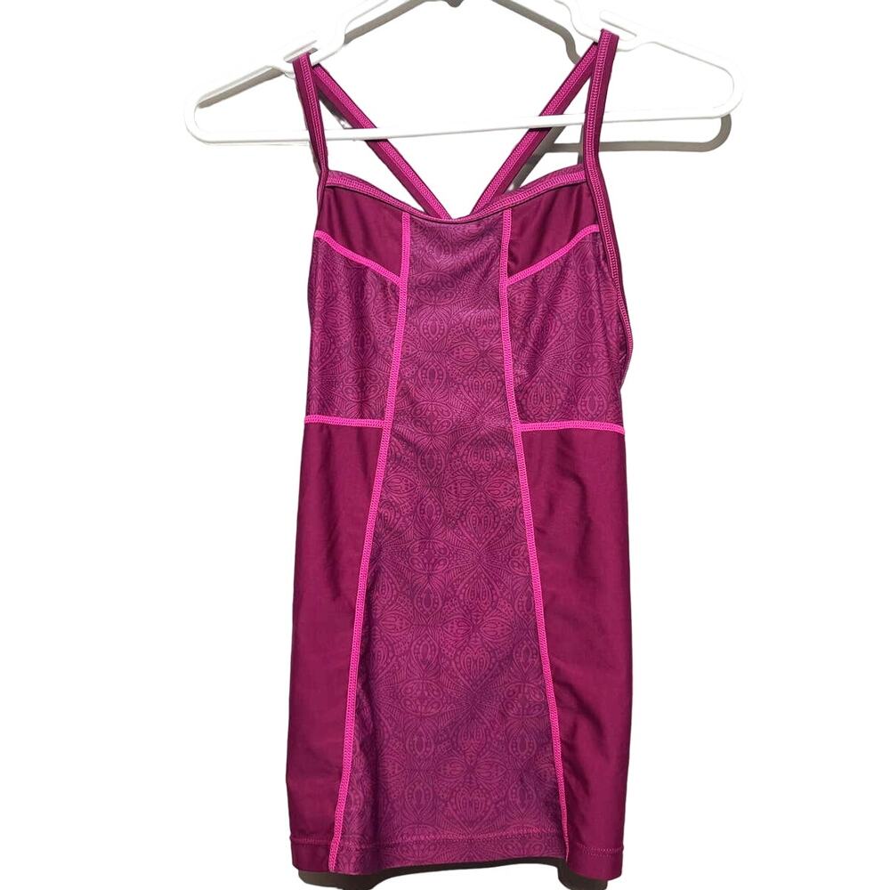 Athleta Dive In Medley Tankini Top in Raspberry Size Small Tall